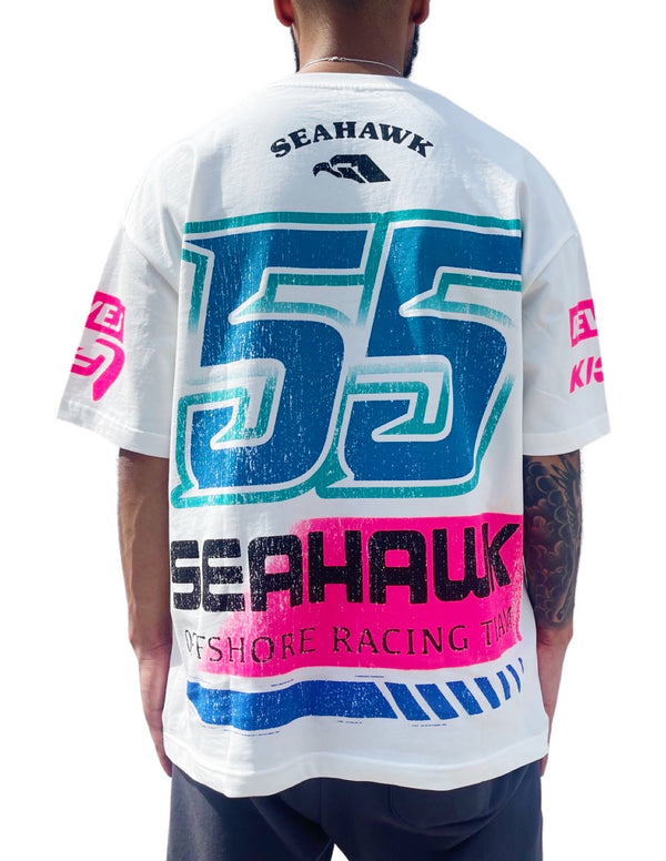 KIY STUDIOS "SEAHAWK" WHITE T-SHIRT