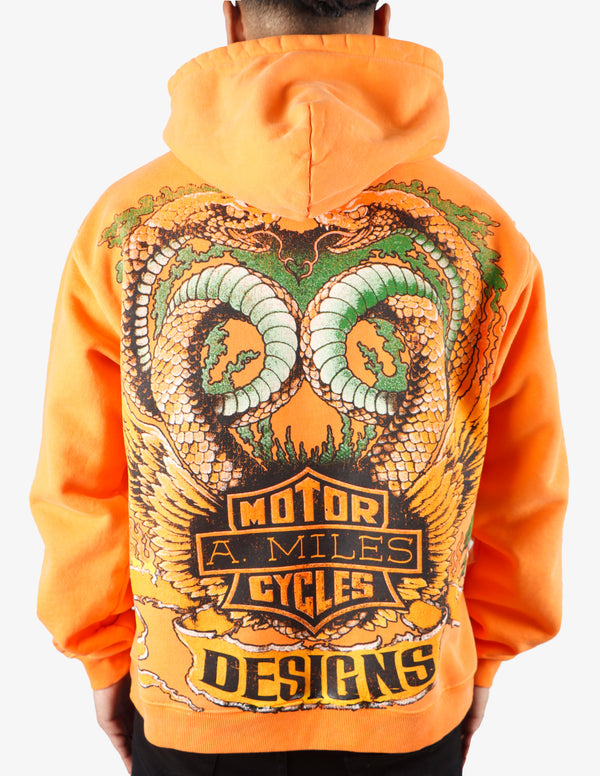 KIY STUDIOS "SPEED SERPENT" ORANGE HOODIE