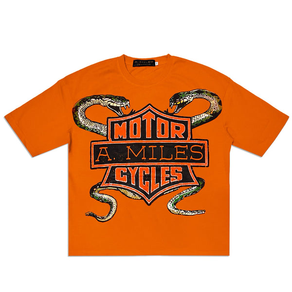 KIY STUDIOS "SPEED SERPENT" ORANGE T-SHIRT