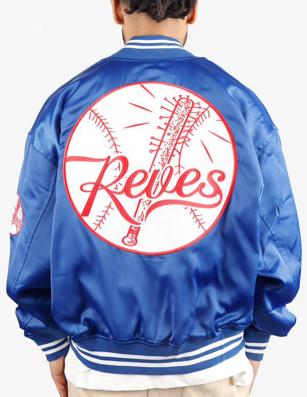 "NY" Baseball Satin Jacket Royal Blue
