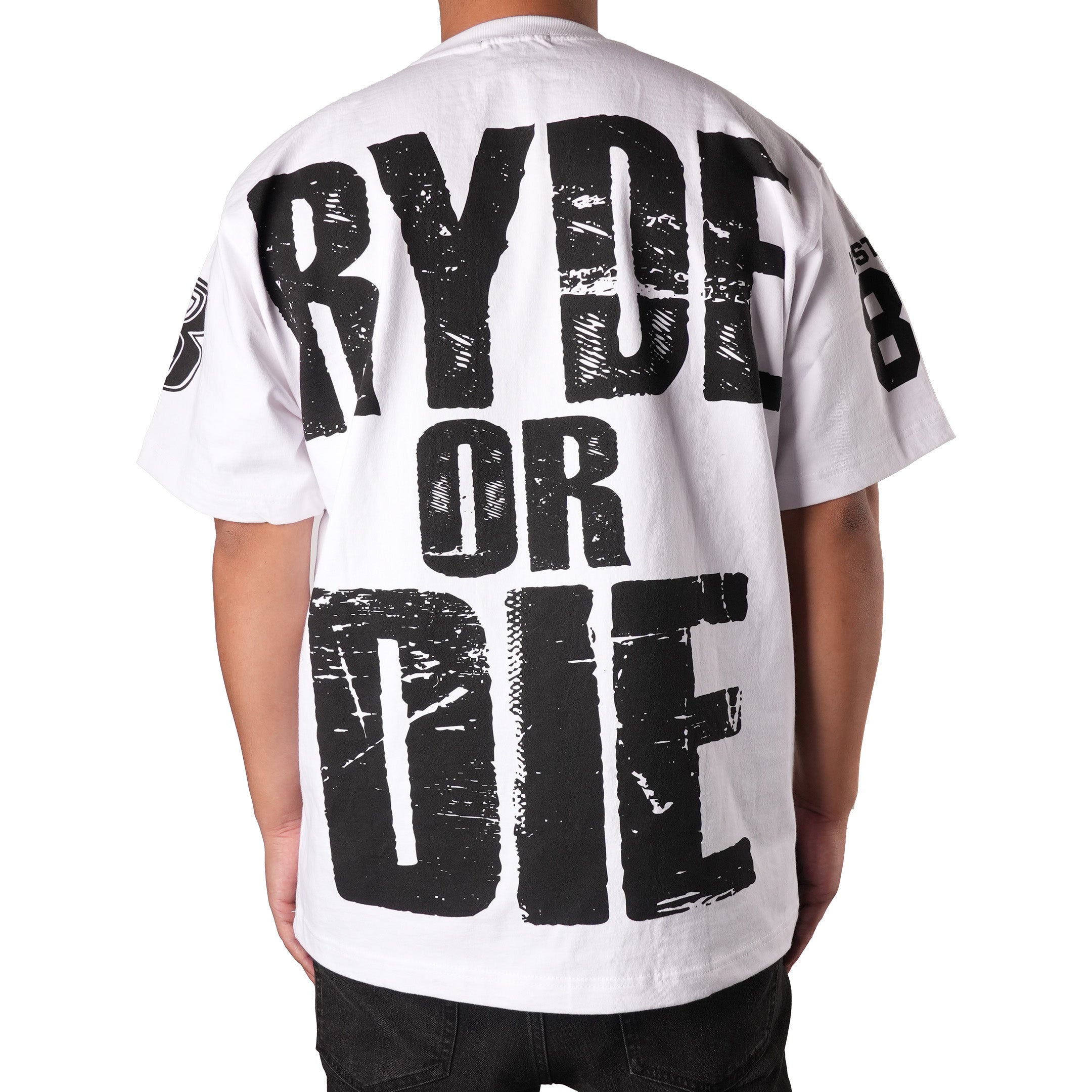 KIY STUDIOS X RUFF RYDERS "RYDE OR DIE" White/Blue Tee