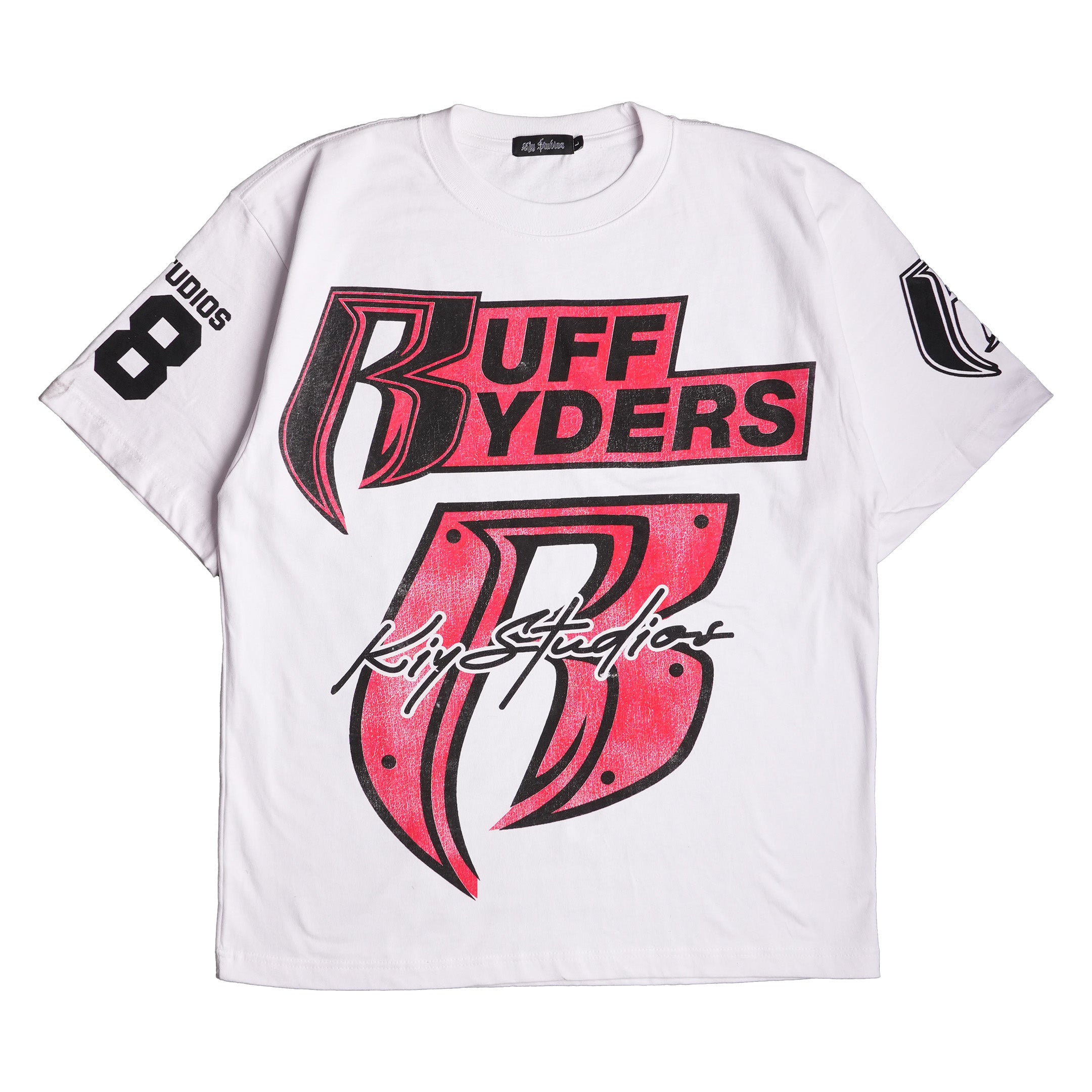 KIY STUDIOS X RUFF RYDERS "RYDE OR DIE" White/Red Tee