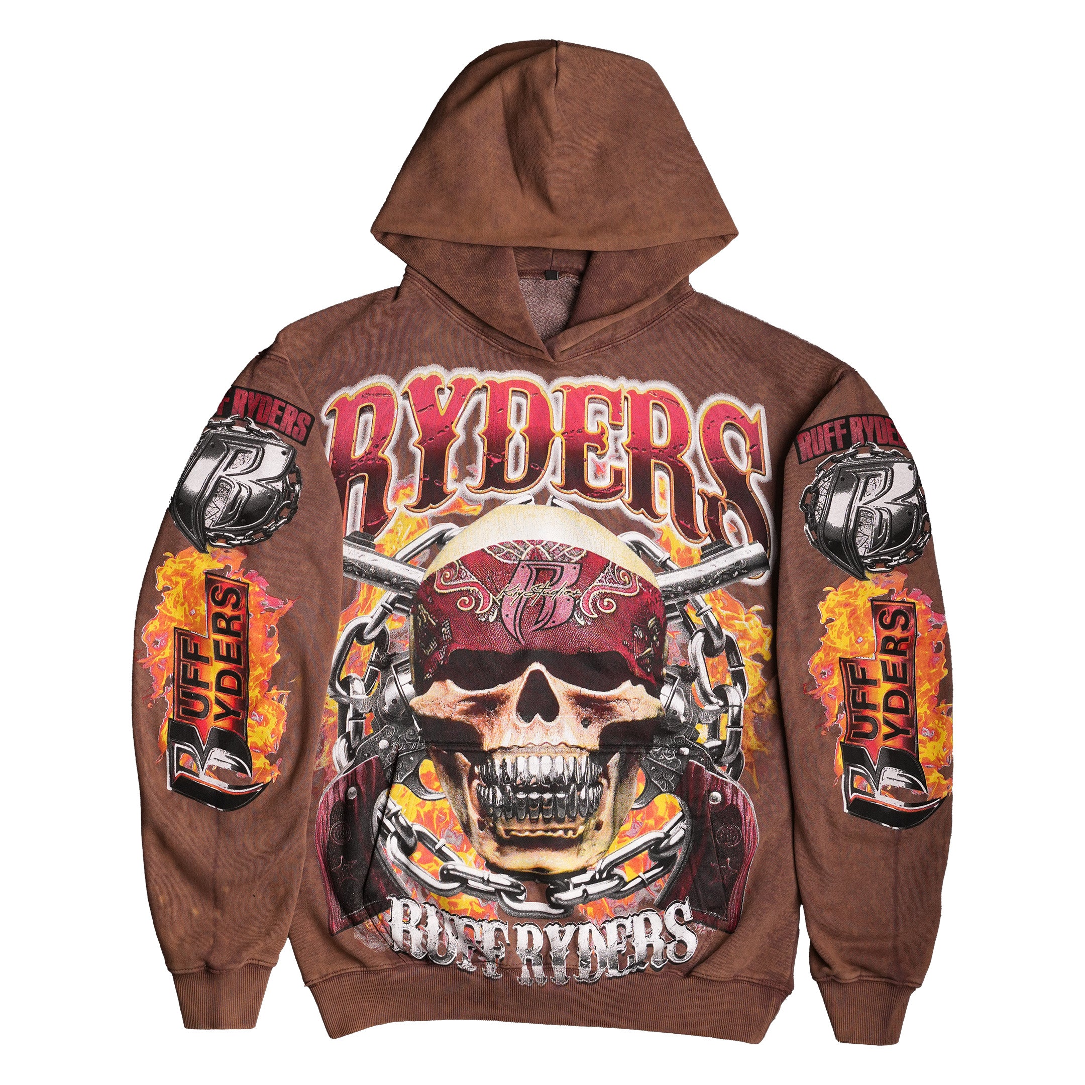 KIY STUDIOS X RUFF RYDERS "RYDERS" VINTAGE CHESTNUT HOODIE