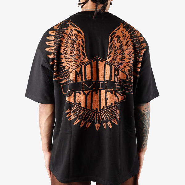 KIY STUDIOS "RIDE A.MILES" BLACK T-SHIRT