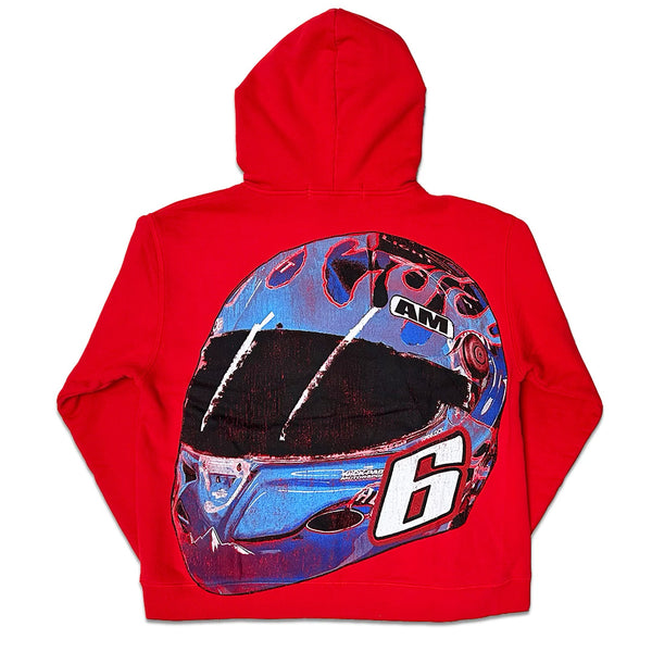 KIY STUDIOS "A.MILES 6 CAR" RED HOODIE