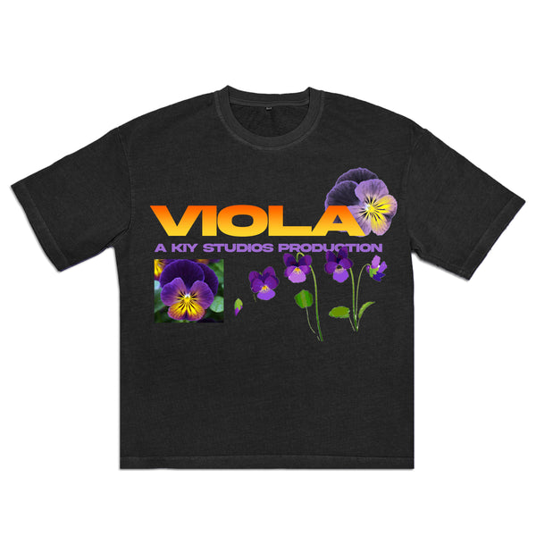 KIY STUDIOS x VIOLA "FEATURE PRESENTATION" BLACK T-SHIRT
