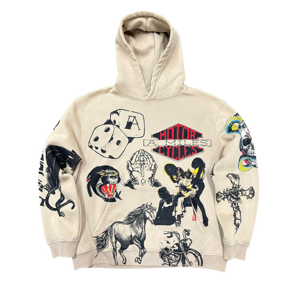 A.MILES "WALL FLASH" Pigment Cream Hoodie