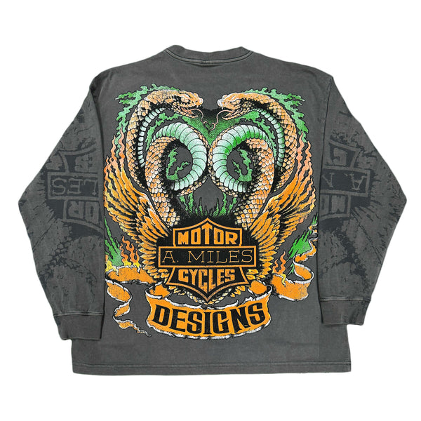 A,MILES "SPEED SERPENT" Pigment Charcoal L/S Tee