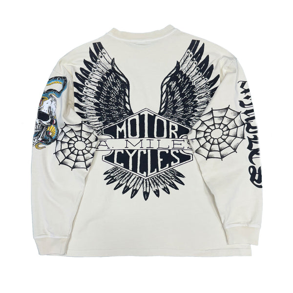A.MILES "WALL FLASH" Pigment Cream L/S Tee