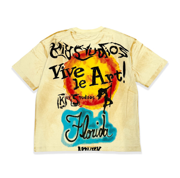 Kiy Studios "VIVA LE ART" Cream Kiy®Dye T-Shirt