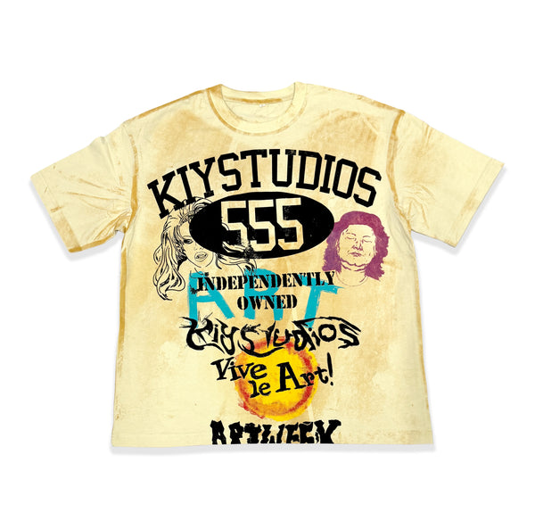 Kiy Studios "VIVA LE ART" Cream Kiy®Dye T-Shirt