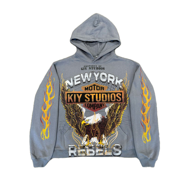 Kiy Studios "NY REBELS" Charcoal Hoodie