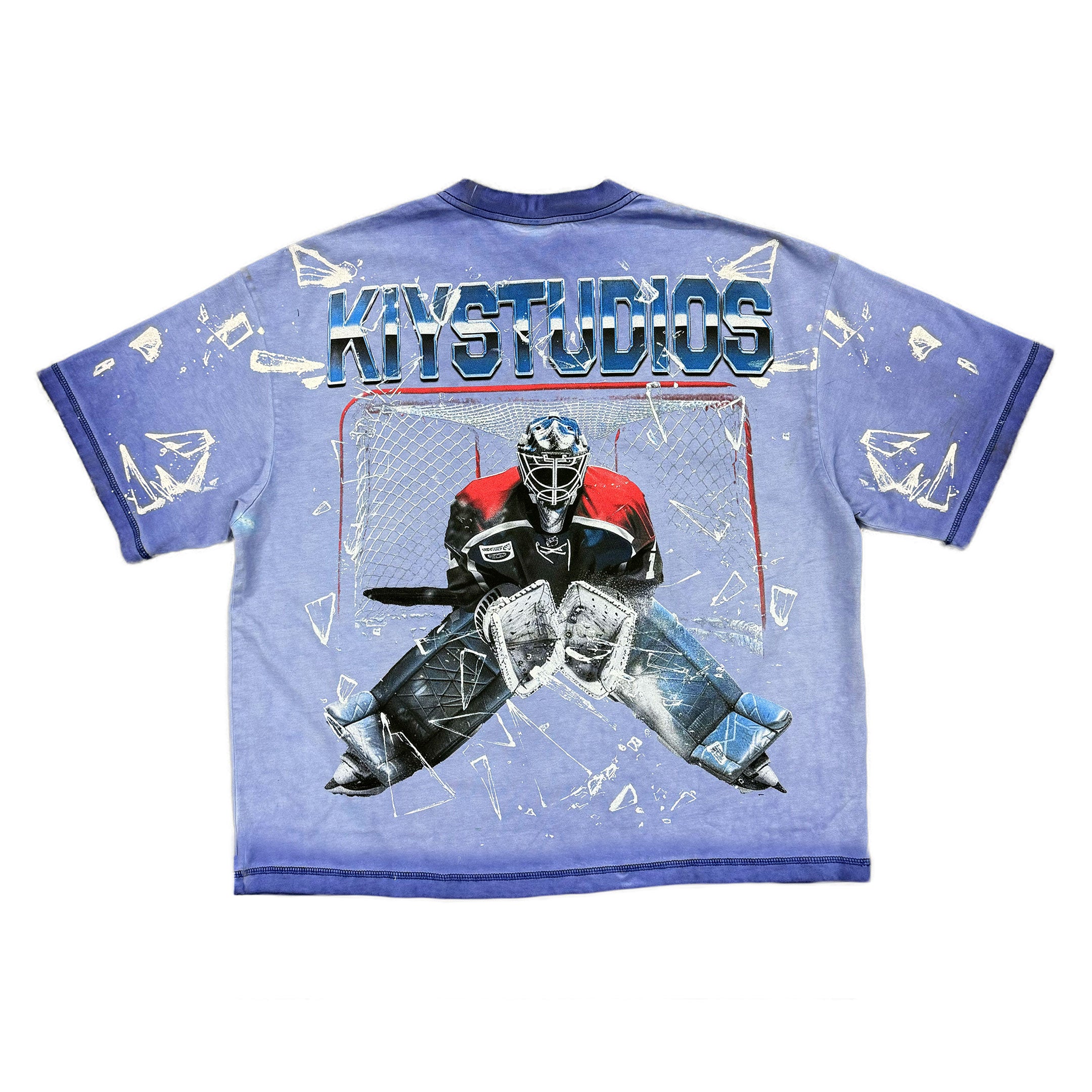 Kiy Studios "PENALTY KILL" Grunge Wash Blue Tee