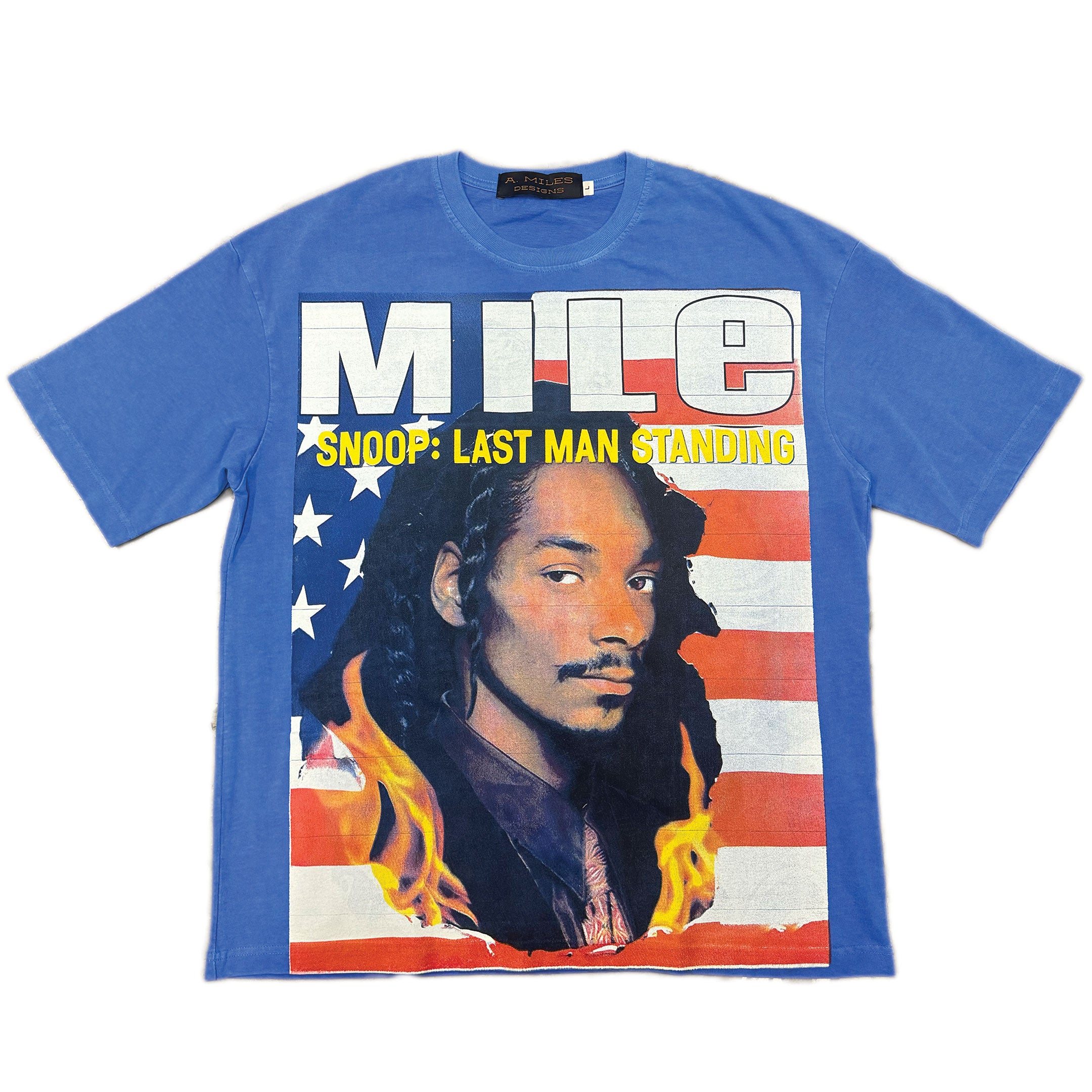 KIY STUDIOS x A.MILES "BEST RAPPER ALIVE" Ocean Blue Vintage Wash Tee