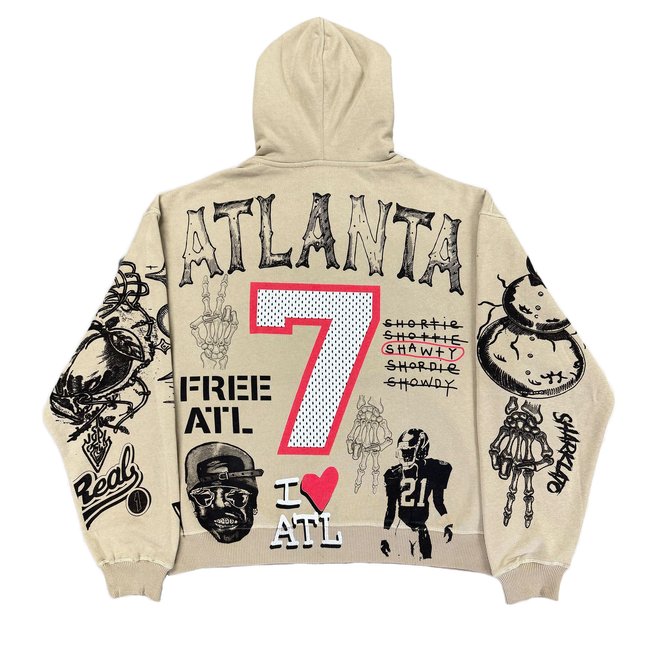 Kiy Studios "TATTED SERIES – ATL" Cream Hoodie