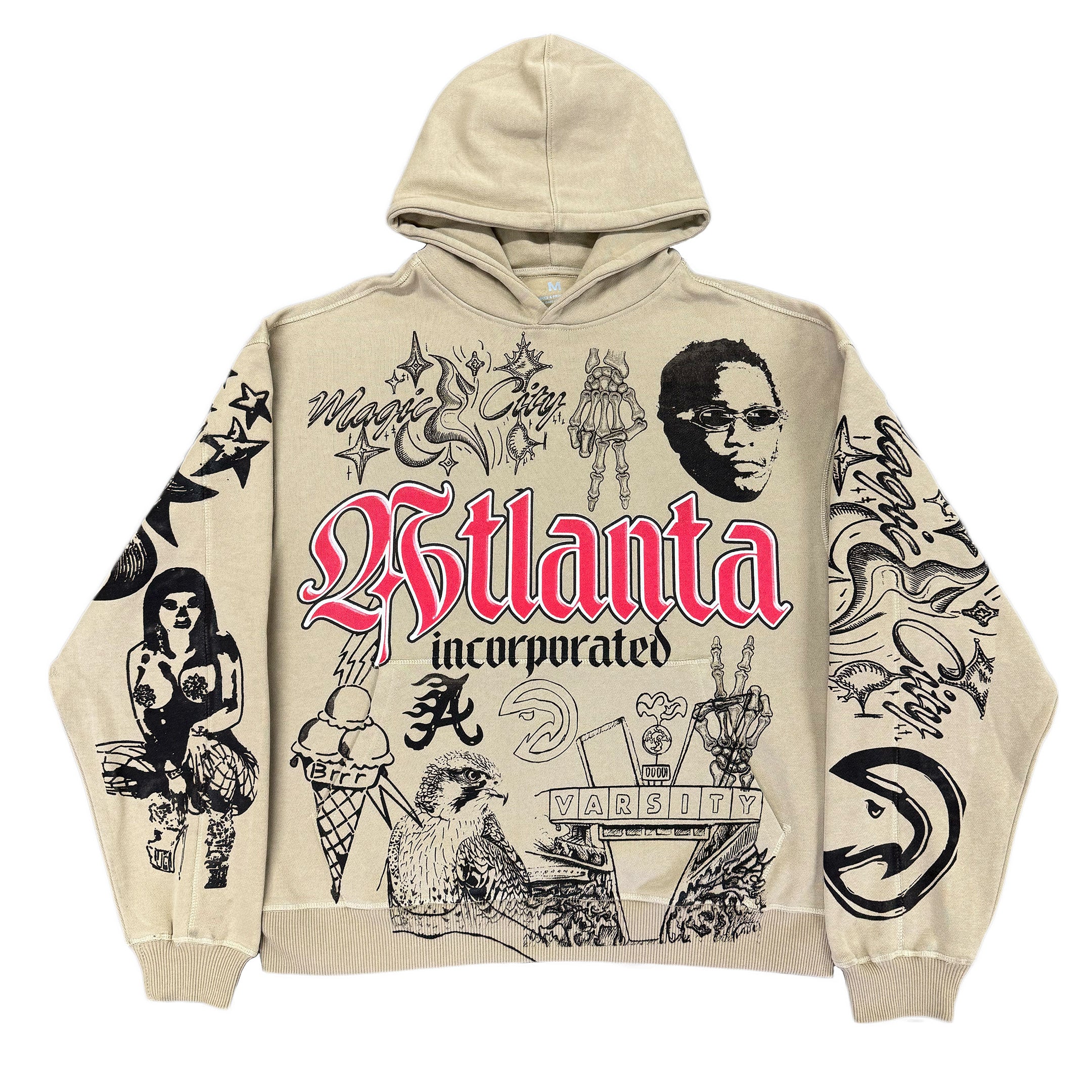 Kiy Studios "TATTED SERIES – ATL" Cream Hoodie