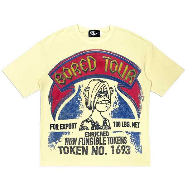 KIY STUDIOS "BORED TOUR" Cream T-Shirt