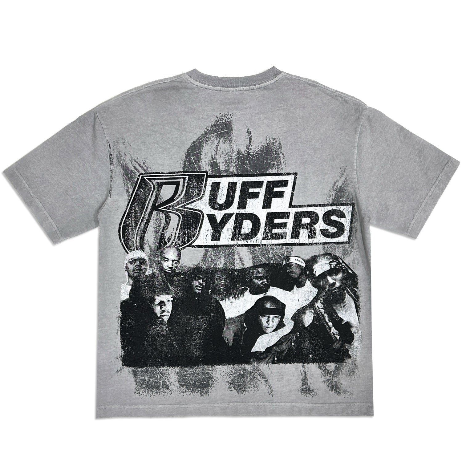 KIY STUDIOS X RUFF RYDERS "STREET BIKE" PIGMENT GREY T-SHIRT