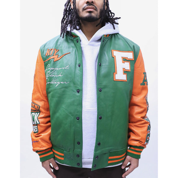 KIY STUDIOS "FAMU" LEATHER JACKET